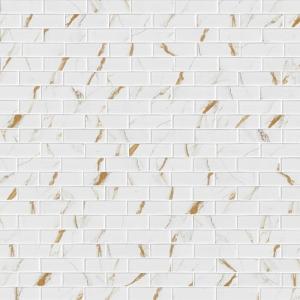 MSI Calacatta Gold 12 in. x 12 in Matte Porcelain Mosaic Tile, Mesh-Mounted, for Kitchen Backsplash, Bathroom, Floor, Shower, and Accent Wall