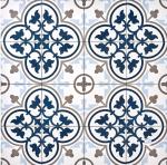 Tenedos Provenza Square 8x8 Gray White Blue Compact Porcelain Floor Tile Matte for Kitchen Wall, Bathroom Shower, Laundry Room, Accent Wall (1 Piece)