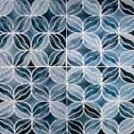 Ocean Wave 6x6 Porcelain Tile Glossy Blue Decorative Patterned Floor and Wall Tile for Bathroom Kitchen Backsplash Accent Indoor Outdoor Use Durable and Elegant (8 Pieces)