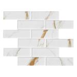 MSI Calacatta Gold 12 in. x 12 in Matte Porcelain Mosaic Tile, Mesh-Mounted, for Kitchen Backsplash, Bathroom, Floor, Shower, and Accent Wall