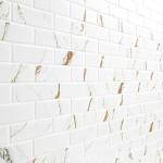 MSI Calacatta Gold 12 in. x 12 in Matte Porcelain Mosaic Tile, Mesh-Mounted, for Kitchen Backsplash, Bathroom, Floor, Shower, and Accent Wall