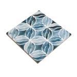 Ocean Wave 6x6 Porcelain Tile Glossy Blue Decorative Patterned Floor and Wall Tile for Bathroom Kitchen Backsplash Accent Indoor Outdoor Use Durable and Elegant (8 Pieces)