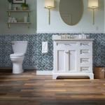 Ocean Wave 6x6 Porcelain Tile Glossy Blue Decorative Patterned Floor and Wall Tile for Bathroom Kitchen Backsplash Accent Indoor Outdoor Use Durable and Elegant (8 Pieces)