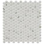 MSI Carrara Penny Round Matte Porcelain Tile for Kitchen Backsplash, Floor Tile, Wall Tile for Bathroom, Shower Wall Tile, Mesh Mounted Mosaic Tile, Sample
