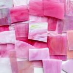 ILLUCKAI 2.2lb Pink Stained Glass Scraps, Irregular Stained Glass Sheets for Crafts, Mosaic Tiles Pieces for Mosaic Making Projects and Home Decor