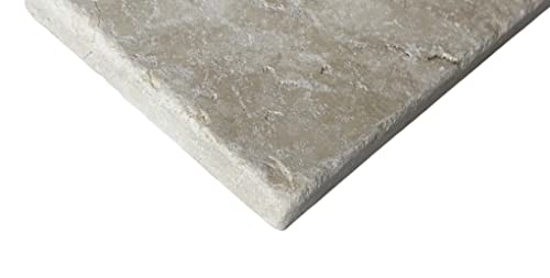 Light Travertine Tumbled Antiqued Stone Shower Tile