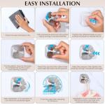 warlve Suction Cup Hooks for Shower - Reusable No-Drill Mounting - Hooks for Towels, Robes & Loofah on Metal, Glass, Mirrors, Tile & Smooth Non-Porous Surfaces (2, Brushed Nickel)