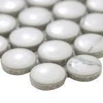 MSI Carrara Penny Round Matte Porcelain Tile for Kitchen Backsplash, Floor Tile, Wall Tile for Bathroom, Shower Wall Tile, Mesh Mounted Mosaic Tile, Sample