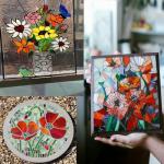 ILLUCKAI 2.2lb Pink Stained Glass Scraps, Irregular Stained Glass Sheets for Crafts, Mosaic Tiles Pieces for Mosaic Making Projects and Home Decor