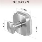 warlve Suction Cup Hooks for Shower - Reusable No-Drill Mounting - Hooks for Towels, Robes & Loofah on Metal, Glass, Mirrors, Tile & Smooth Non-Porous Surfaces (2, Brushed Nickel)