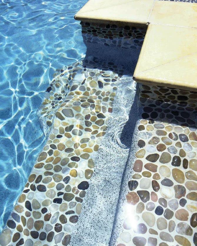 Polished Marble Pebble Mesh Tile Sheets - 11 Pack