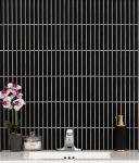 MSI Black Matte 12 in. x 12 in. Stack Pattern Matte Porcelain Tile for Kitchen Backsplash, Floor Tile, Wall Tile for Bathroom, Shower Wall Tile, Mesh Mounted Mosaic Tile