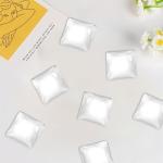 NoxWisp 44 Pcs Square Glass Dome Cabochons, 25mm Cabochon Tiles 1 Inch Flat Back, Non-calibrated Flat Back Cabochon Clear Glass Tiles for Craft Jewelry Making/Crafters/Gifts