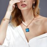 NoxWisp 44 Pcs Square Glass Dome Cabochons, 25mm Cabochon Tiles 1 Inch Flat Back, Non-calibrated Flat Back Cabochon Clear Glass Tiles for Craft Jewelry Making/Crafters/Gifts