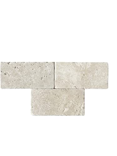 Light Travertine Tumbled Antiqued Stone Shower Tile