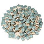 Samjobroad 300g/200pcs Glazed Ceramic Mosaic Tiles,12mm Square Shapes Glazed Porcelain Tiles,Smoothed Edges Glass Tiles for Mosaic Crafts,Art Collage and Mosaic Projects,Teal