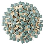 Samjobroad 300g/200pcs Glazed Ceramic Mosaic Tiles,12mm Square Shapes Glazed Porcelain Tiles,Smoothed Edges Glass Tiles for Mosaic Crafts,Art Collage and Mosaic Projects,Teal