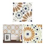 Tenedos HTC325 Flora Essence Deco Porcelain Tile – 8"x8" Decorative Matte Finish Tile for Wall, Floor, Kitchen Backsplash, Bathroom Accent (8 Pieces)