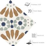 Tenedos HTC325 Flora Essence Deco Porcelain Tile – 8"x8" Decorative Matte Finish Tile for Wall, Floor, Kitchen Backsplash, Bathroom Accent (8 Pieces)