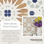 Tenedos HTC325 Flora Essence Deco Porcelain Tile – 8"x8" Decorative Matte Finish Tile for Wall, Floor, Kitchen Backsplash, Bathroom Accent (8 Pieces)