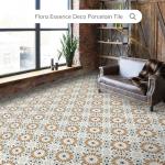 Tenedos HTC325 Flora Essence Deco Porcelain Tile – 8"x8" Decorative Matte Finish Tile for Wall, Floor, Kitchen Backsplash, Bathroom Accent (8 Pieces)