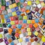 Samjobroad 300g/200pcs Glazed Ceramic Mosaic Tiles,12mm Square Shapes Glazed Porcelain Tiles,Smoothed Edges Glass Tiles for Mosaic Crafts,Art Collage and Mosaic Projects,Teal