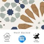 Tenedos HTC325 Flora Essence Deco Porcelain Tile – 8"x8" Decorative Matte Finish Tile for Wall, Floor, Kitchen Backsplash, Bathroom Accent (8 Pieces)