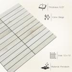 Tenedos HTC206 Almond Grove Porcelain Mosaic Tile - Beige Wood Look Matte Finish, Durable Waterproof Floor & Wall Tile for Bathroom, Kitchen, Shower (1 Sheet)