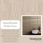 Tenedos HTC206 Almond Grove Porcelain Mosaic Tile - Beige Wood Look Matte Finish, Durable Waterproof Floor & Wall Tile for Bathroom, Kitchen, Shower (1 Sheet)