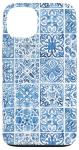 Vintage Porcelain Mediterranean Blue Tile Watercolor Mosaic Case for iPhone 13