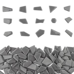 Youway Style Gray Glass Mosaic Tiles for Crafts Bulk,200g Broken Glass Pieces for Mosaic Art Crafts,Garden Mosaic Supplies