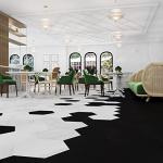 Lucida Surfaces Luxury Vinyl Floor Tiles | Glue Down Adhesive Flooring | 25 Colorful Hexagon Tiles | MosaiCore | 12.25 Sq. Feet