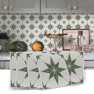 VICCI 12Pcs Wall Sticker 5.9x5.9 inch Wall Tile Decor Peel and Stick Backsplash for Bathroom Kitchen Tile Stickers Self Adhesive Decoration Decals