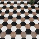 Lucida Surfaces Luxury Vinyl Floor Tiles | Glue Down Adhesive Flooring | 25 Colorful Hexagon Tiles | MosaiCore | 12.25 Sq. Feet