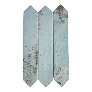 2x10 Palermo Collection Picket Aqua Glazed Ceramic Wall Tile Kitchen Backsplash Bathroom Wall (7 Piece Pack (Approx 1SF Coverage)