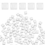MECCANIXITY Mosaic Tiles for Crafts 0.44 LB Square Glazed, 0.4x0.4 Inch White Ceramic Mosaic Pieces Tile Bulk Supplies for DIY Picture,Handmade Jewelry Art Decoration Gifts