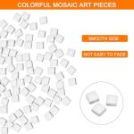 MECCANIXITY Mosaic Tiles for Crafts 0.44 LB Square Glazed, 0.4x0.4 Inch White Ceramic Mosaic Pieces Tile Bulk Supplies for DIY Picture,Handmade Jewelry Art Decoration Gifts