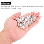 MECCANIXITY Mosaic Tiles for Crafts 0.44 LB Square Glazed, 0.4x0.4 Inch White Ceramic Mosaic Pieces Tile Bulk Supplies for DIY Picture,Handmade Jewelry Art Decoration Gifts