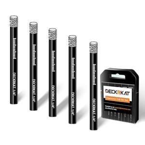 5 Packs Dry Diamond Drill Bits Set 1/4" 6mm Vacuum Brazed Diamond Hole Saws for Granite Tile Ceramic Marble Stone Glass and More Hard Materials (not for Wood), Round Shank with Storage Case.