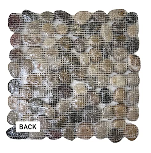 Polished Marble Pebble Mesh Tile Sheets - 11 Pack