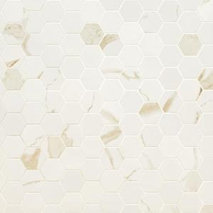 MSI Eden Calacatta 12 in. x 12 in. Hexagon Matte Porcelain Mosaic Floor & Wall Tile for Kitchen Backsplash, Accent and Shower Walls