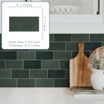 SUNWINGS 100-Sheet Subway Peel and Stick Backsplash Tile, 6" x 3" Green Mixed Stone Composite Handmade Looks Self Adhesive Waterproof Wall Tile, Stick on Tiles for Kitchen Bathroom Shower Fireplace