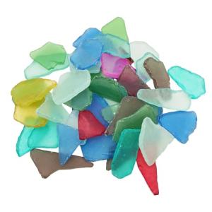 1.1lb Irregular Frosted Glass Mosaic Tiles Bulk – DIY Craft Supplies for Jewelry, Picture Frames, Coasters, Garden Decor, Indoor & Outdoor Mosaic Art Projects (Mix Color, 0.98-2.36 inch)