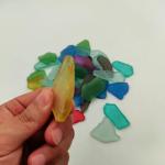 1.1lb Irregular Frosted Glass Mosaic Tiles Bulk – DIY Craft Supplies for Jewelry, Picture Frames, Coasters, Garden Decor, Indoor & Outdoor Mosaic Art Projects (Mix Color, 0.98-2.36 inch)