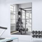 Delma Frameless Mirror Tiles 16"x12"x8 Pcs Wall Mounted, Shatter Resistant Full Length Tempered Glass Panels for Home Gym Bathroom Bedroom & Living Room Decor