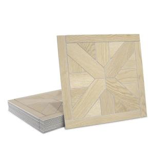 12-Pack Peel and Stick Floor Tile, 12" x 12" Pinwheel SPC Self-Adhesive Luxury Vinyl Flooring, Wood-Look Groutable Backsplash Tile for Kitchen Bathroom, Natural Oak, Covers 12 Sq. Ft.