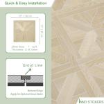 12-Pack Peel and Stick Floor Tile, 12" x 12" Pinwheel SPC Self-Adhesive Luxury Vinyl Flooring, Wood-Look Groutable Backsplash Tile for Kitchen Bathroom, Natural Oak, Covers 12 Sq. Ft.