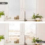 3 Rolls 48 X 157.5inch Frosted Glass Window Film, Shackcom Bathroom Window Privacy Film - Non Adhesive Static Cling - Sun UV Blocking Heat Control Door Window Covering Decals for Home