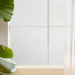 3 Rolls 48 X 157.5inch Frosted Glass Window Film, Shackcom Bathroom Window Privacy Film - Non Adhesive Static Cling - Sun UV Blocking Heat Control Door Window Covering Decals for Home