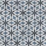 Cassis Hex Flower Black 8-5/8" x 9-7/8" Porcelain Floor and Wall Tile